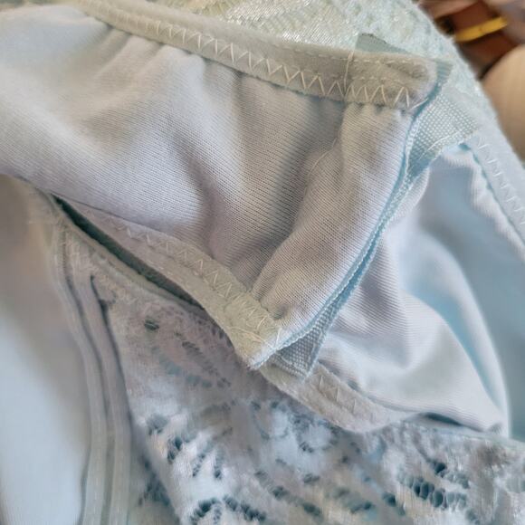 NWT French Affair Diamant Lace Bodysuit L Blue Omphalodes Push-Up Multiway - Picture 7 of 7